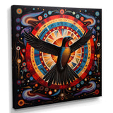 Majestic Black Eagle Ethnic Seal - Multi-Color Eagle Wall Art