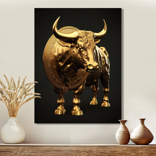 Bullish Momentum Bitcoin Bull - Bull Canvas Wall Art