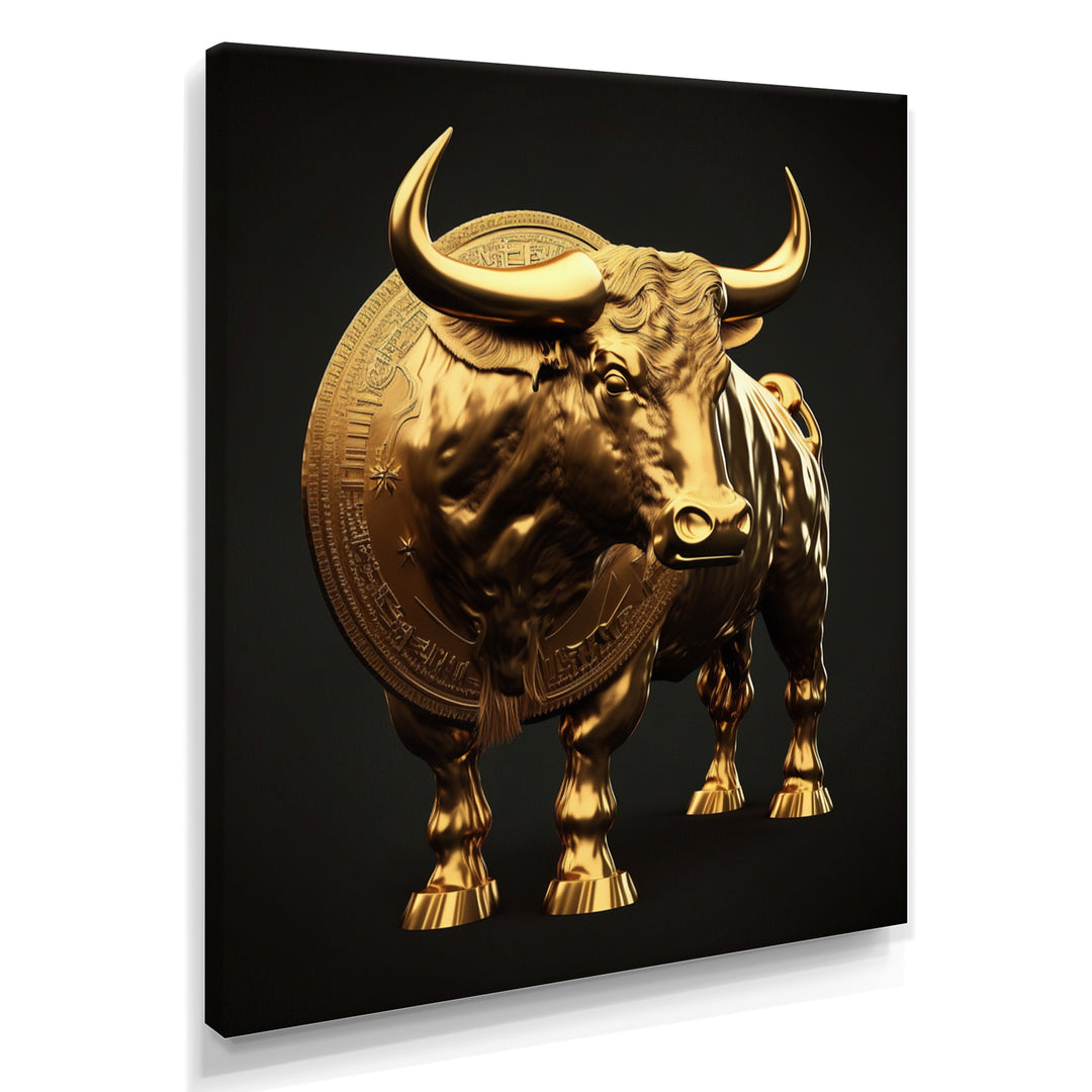 Bullish Momentum Bitcoin Bull - Bull Canvas Wall Art