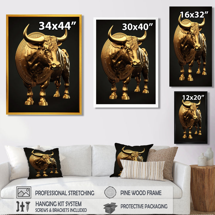 Bullish Momentum Bitcoin Bull - Bull Canvas Wall Art