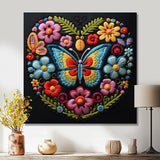 Floral Boho Papillon Embroidery - Butterfly Wall Decor