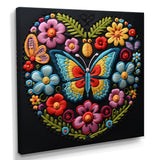 Floral Boho Papillon Embroidery - Butterfly Wall Decor