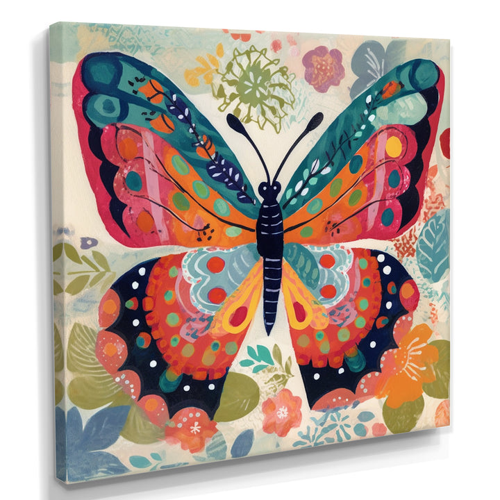 Boho Butterfly Wings of Spring - Multi-Color Butterfly Wall Art