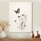 Butterfly Petals of Promise Minimal Monochrome - Butterfly Framed Canvas Art