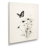Butterfly Petals of Promise Minimal Monochrome - Butterfly Framed Canvas Art