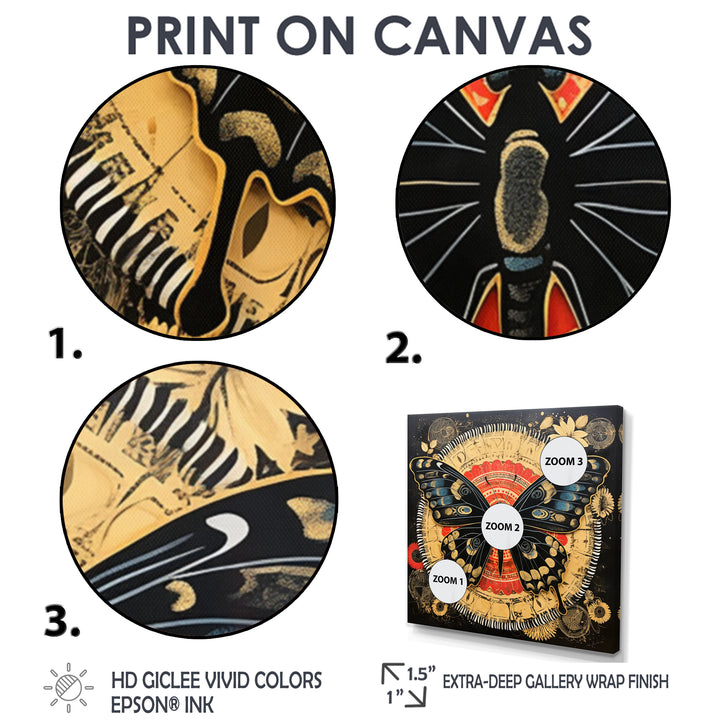 Monarch Collage On Glam Gold Seal - Butterfly Home Decor Art