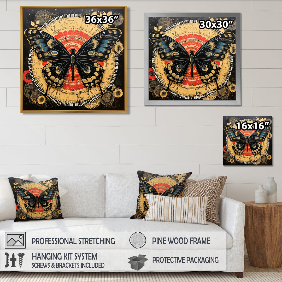 Monarch Collage On Glam Gold Seal - Butterfly Home Decor Art