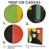 Minimal Black Cat Portrait - Cat Canvas Wall Art