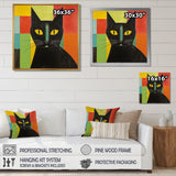 Minimal Black Cat Portrait - Cat Canvas Wall Art