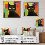 Minimal Black Cat Portrait - Cat Canvas Wall Art