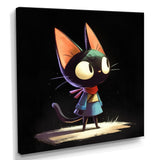 Little Cute Lady Black Cat - Cat Wall Decor