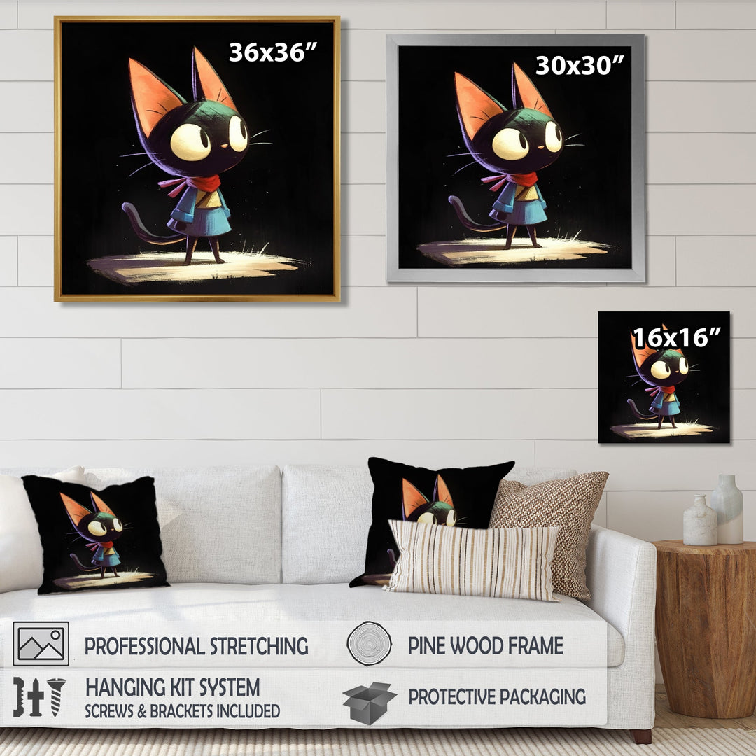 Little Cute Lady Black Cat - Cat Wall Decor