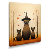 Family Of Wizard Cats - Cat Large Canvas Wall Art