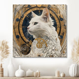 Collage Majestic White Cat - Cat Bedroom Wall Art