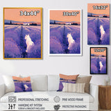 White Cat In Lavender Field - Cat Wall Decor