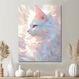 Luminous Feline Iridescent White Cat - Cat Wall Art Prints