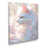 Luminous Feline Iridescent White Cat - Cat Wall Art Prints