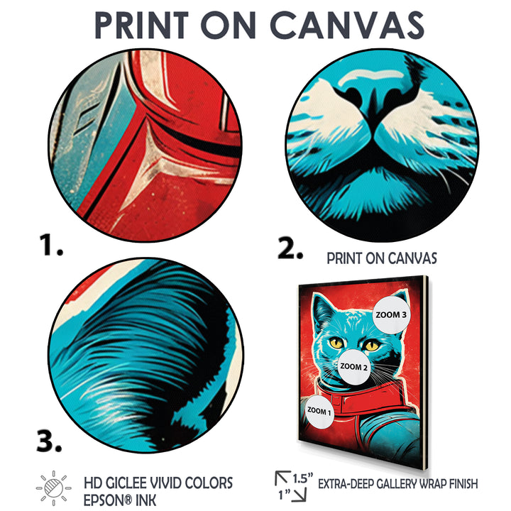 Pop Culture Retro Cat - Cat Living Room Wall Art