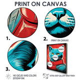 Pop Culture Retro Cat - Cat Living Room Wall Art