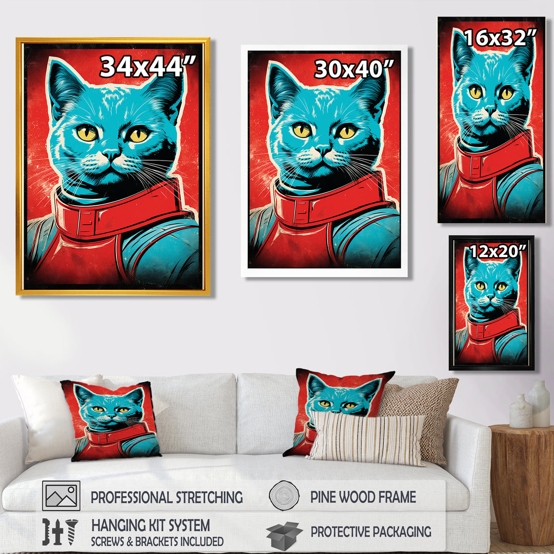Pop Culture Retro Cat - Cat Living Room Wall Art