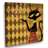 Retro Glam Cat Teasing - Cat Bedroom Wall Art