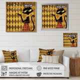 Retro Glam Cat Teasing - Cat Bedroom Wall Art