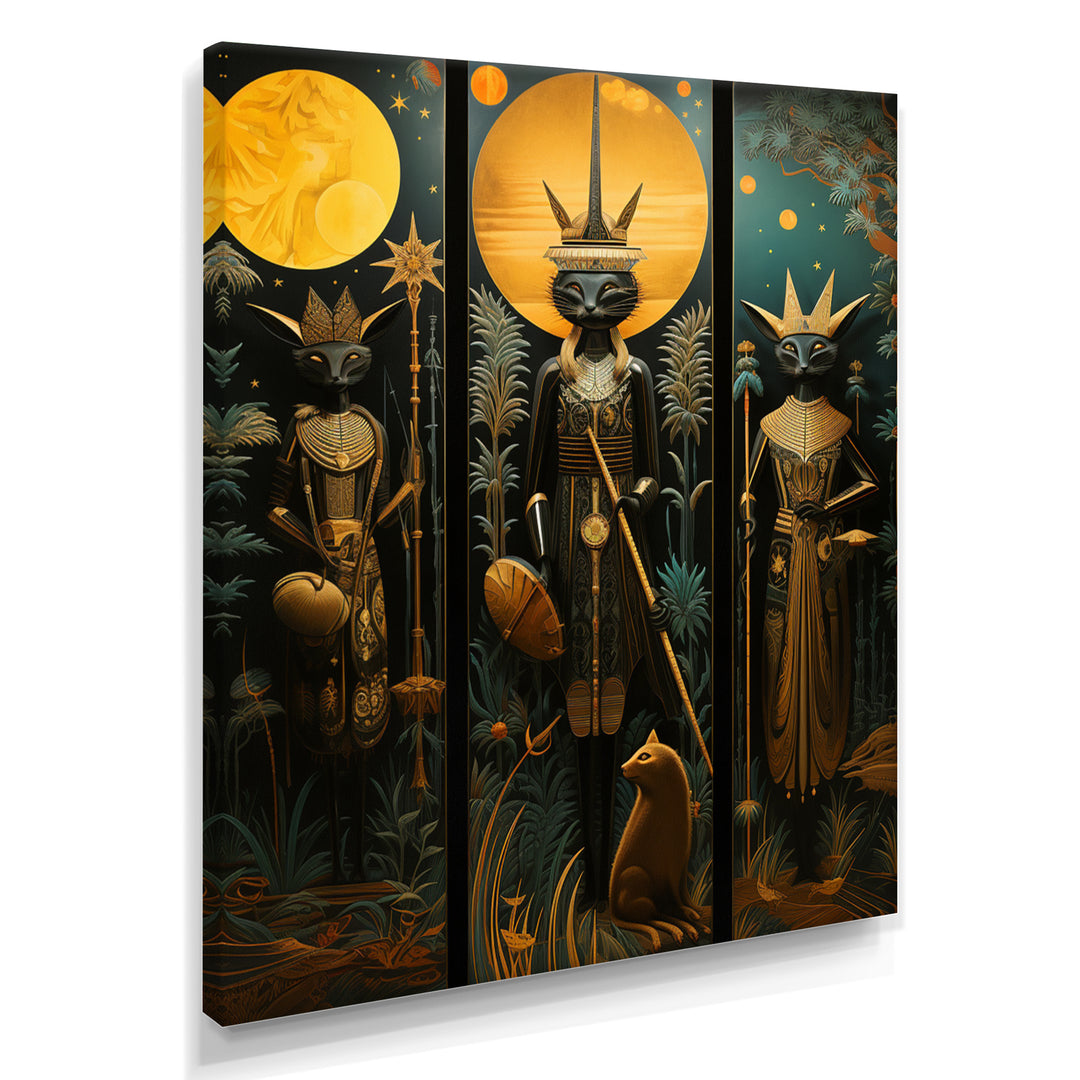 Ritual Cat Ceremony - Cat Canvas Wall Art