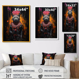 Shamanic Cat Pink Armor - Cat Wall Decor