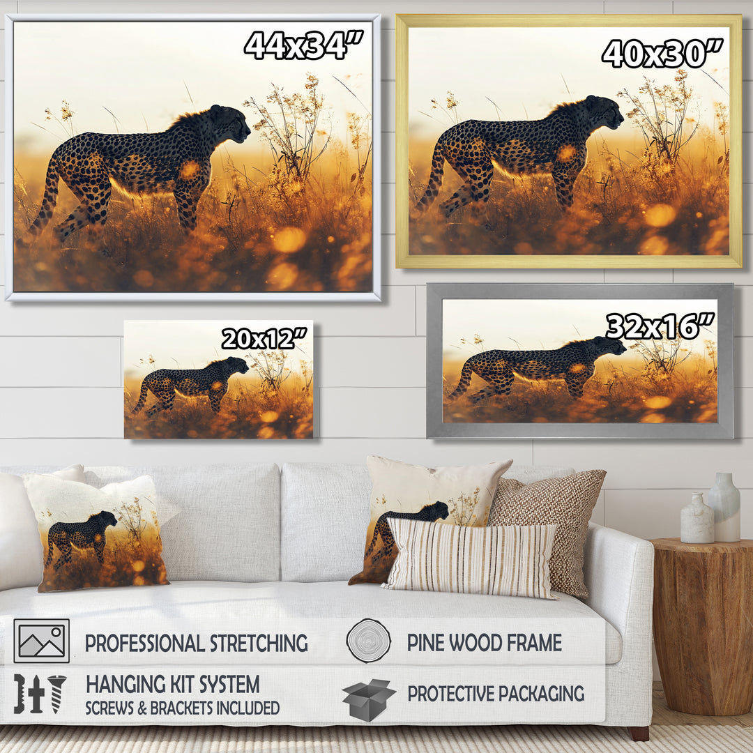 Majestic Cheetah On The Sunset Prairie - Cheetah Home Decor Art