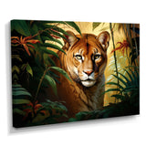 Cougar In The Jungle - Leopard Living Room Wall Art