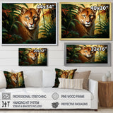 Cougar In The Jungle - Leopard Living Room Wall Art