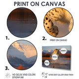 Cougar Running In The Mountain River - Cheetah Bedroom Wall Art