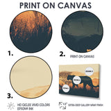 Cougar Silhouette In The Savanne - Cheetah Canvas Wall Art