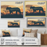 Cougar Silhouette In The Savanne - Cheetah Canvas Wall Art