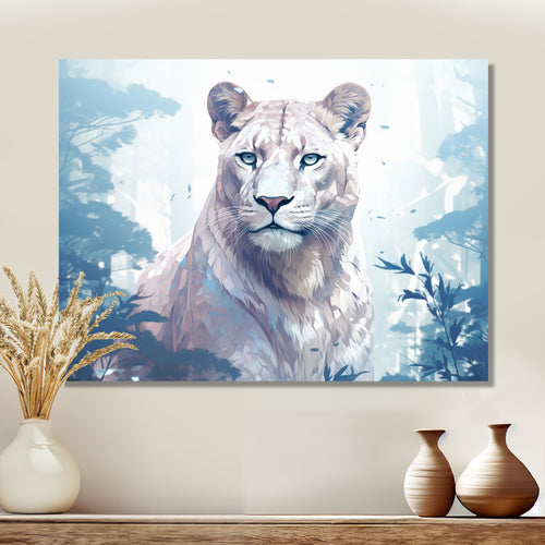 Majestic Cougar In The Jungle Faded Morning Light - Cheetah Canvas Wall Art