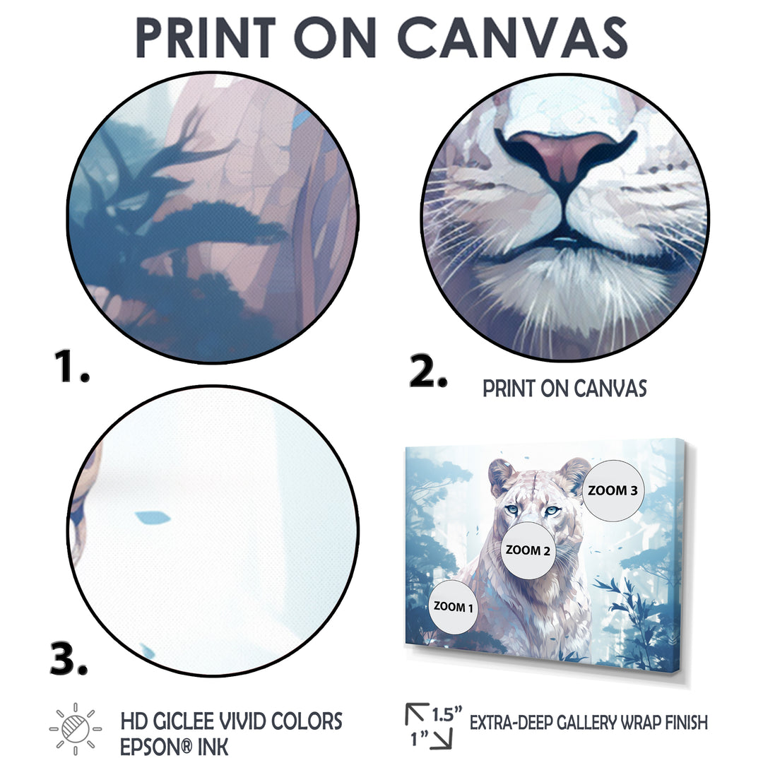 Majestic Cougar In The Jungle Faded Morning Light - Cheetah Canvas Wall Art
