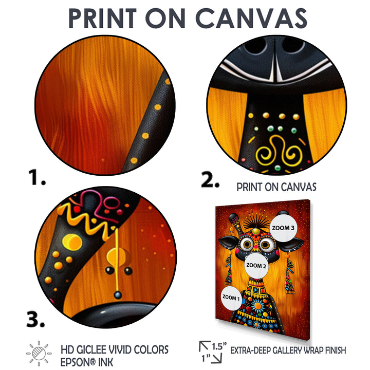 Carnivalesque Cow Colorful Boho - Cow Wall Decor