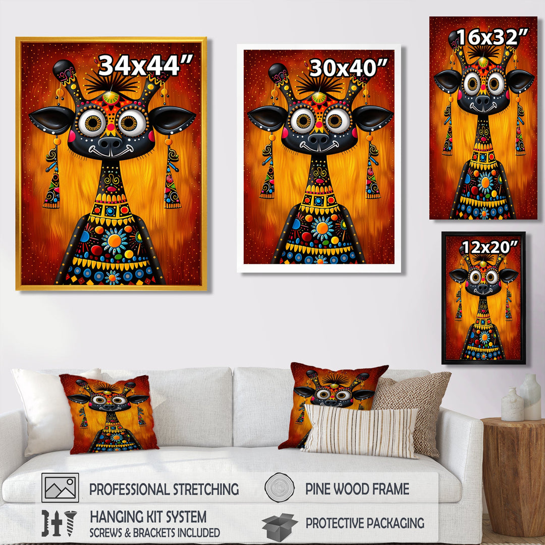 Carnivalesque Cow Colorful Boho - Cow Wall Decor