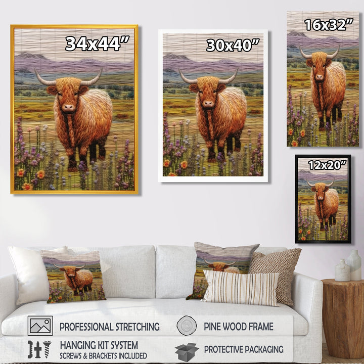 Highland Cow Embroidery - Cow Wall Decor
