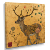 Majestic Dear Vintage Asian Gold - Deer Wall Art Prints