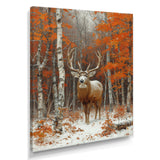 Deer With Antlers In Autumn Forest - Brown Deer Wall Art
