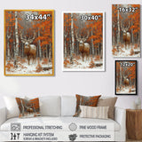 Deer With Antlers In Autumn Forest - Brown Deer Wall Art