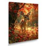 Adorable Baby Deer In Blossoming Forest - Brown Deer Wall Art