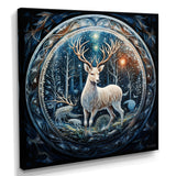 Celestial Deer With Antlers In Enchanted Forest - Deer Home Decor Art