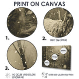 Wild Deer In Winter Forest - Deer Landscape Canvas Wall Art