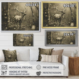 Wild Deer In Winter Forest - Deer Landscape Canvas Wall Art
