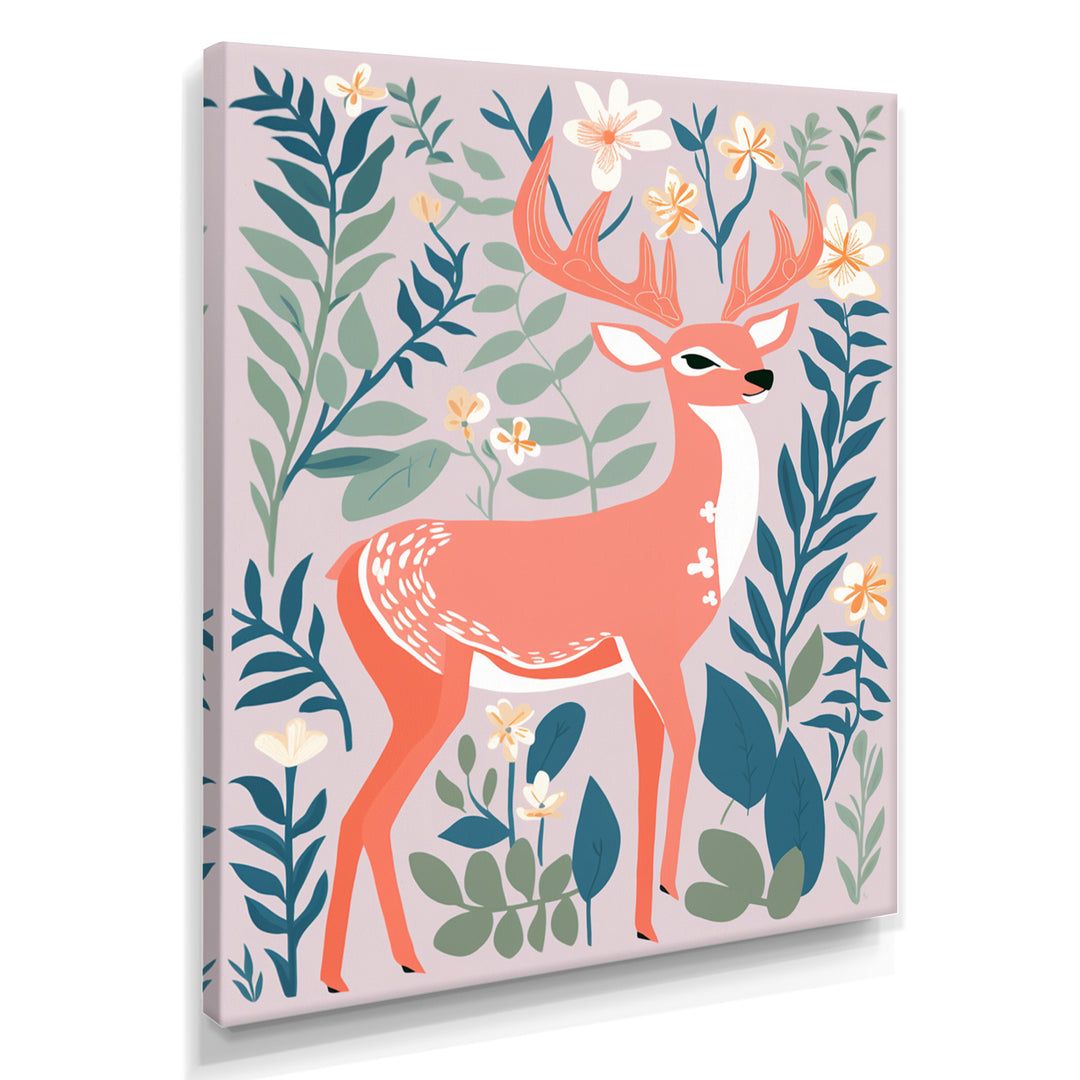 Graphic Deer In Forest - Deer Wall Art Prints