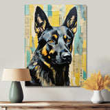 Collage Portrait Of German Shepherd - Dog German Sheperd Large Canvas Wall Art