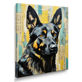 Collage Portrait Of German Shepherd - Dog German Sheperd Large Canvas Wall Art