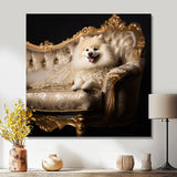 Adorable Pomeranian On Glam Couch - Dog Home Decor Art